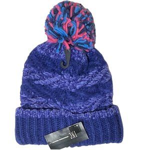 INC Chenille Striped Multi-Pom Beanie (444)